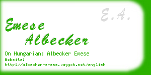 emese albecker business card